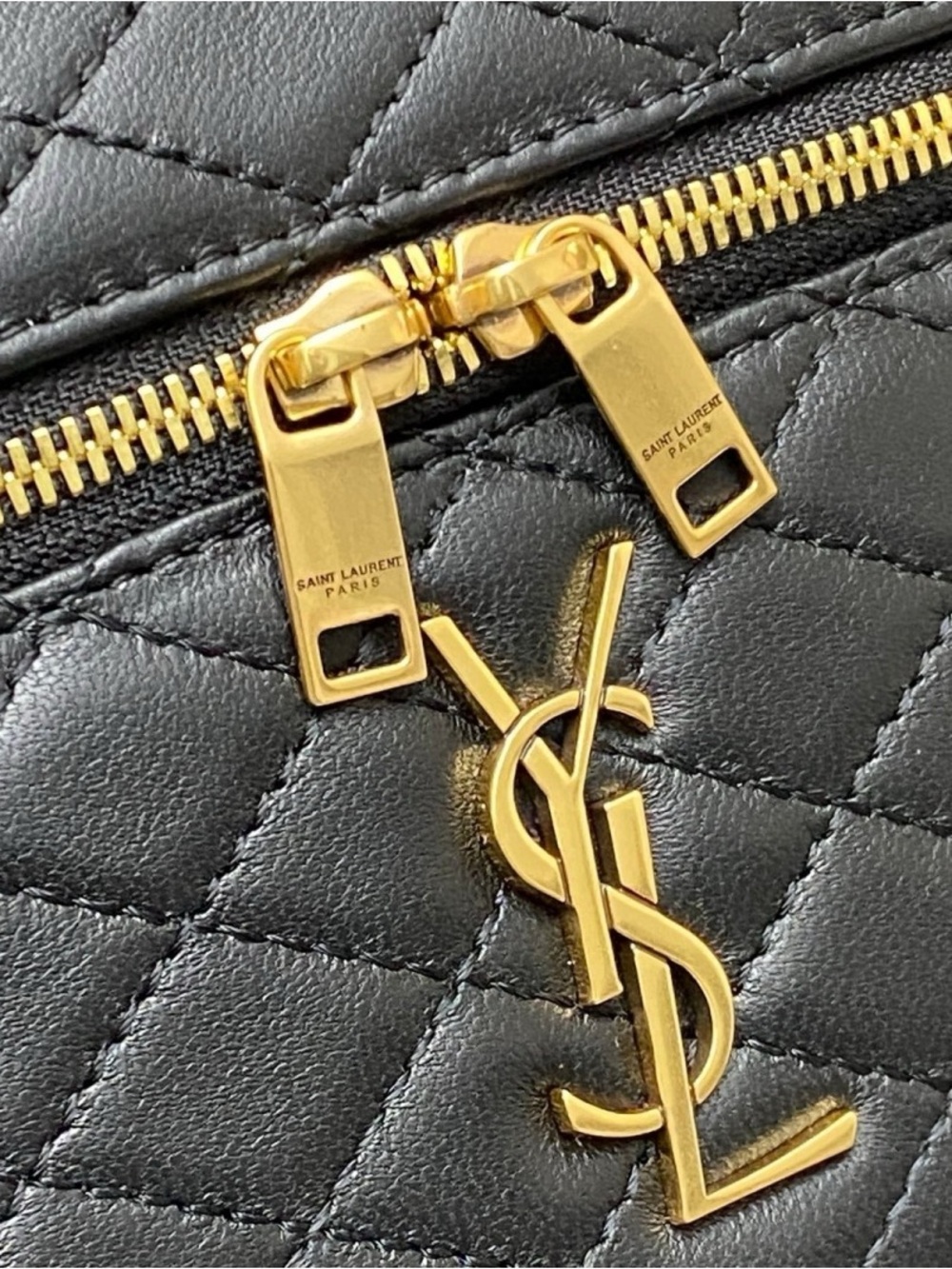 Saint Laurent Black Quilted Leather Mini Vanity Bag with Gold Hardware - Picture 5 of 9
